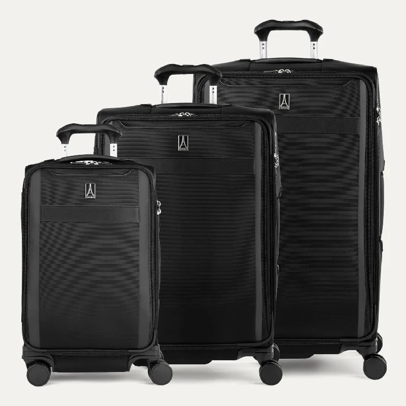 Hardshell travel suitcase with a TSA-approved lock for air travelVersaPack®+ Carry-On / Medium / Large Check-In Spinner Set