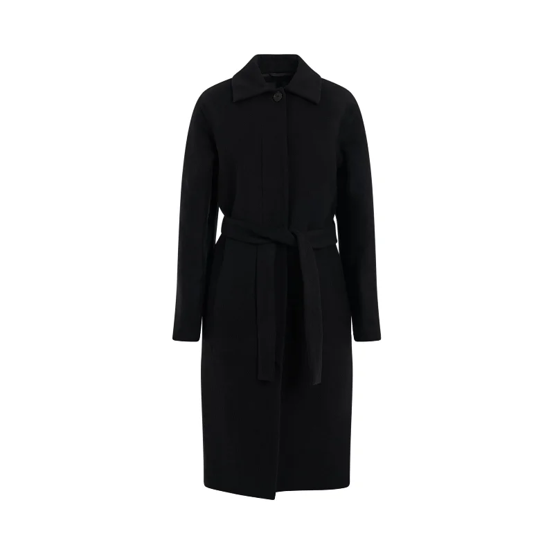 4G Big Double Face Wool Coat in Black/Grey