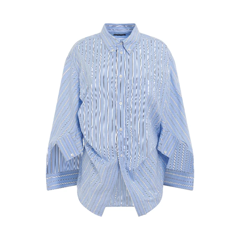 BB Corp Swing Twisted Shirt in Sky Blue/White