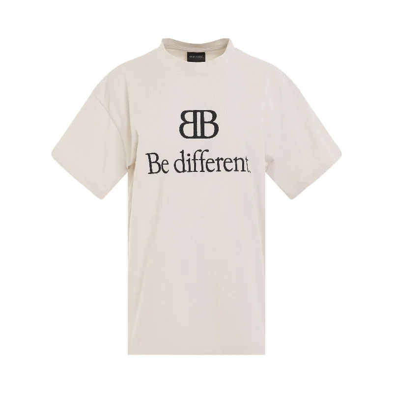 Be Different Vintage Jersey Medium Fit T-Shirt in Ecru/Black