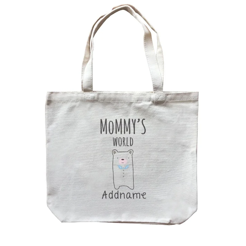 Military - Inspired Canvas Rucksack for Outdoor AdventuresCute Animals and Friends Series 2 Bear Mommy's World Addname Canvas Bag