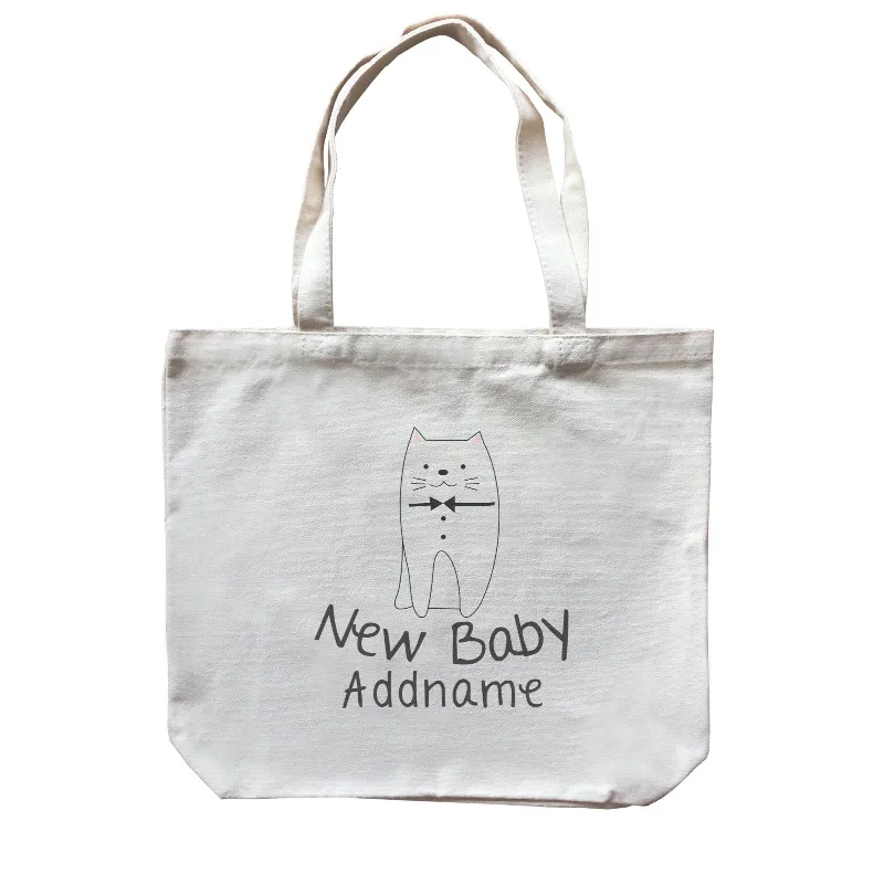 Canvas Art Supply Bag with Adjustable Dividers for ArtistsCute Animals and Friends Series 2 Cat New Baby Addname Canvas Bag