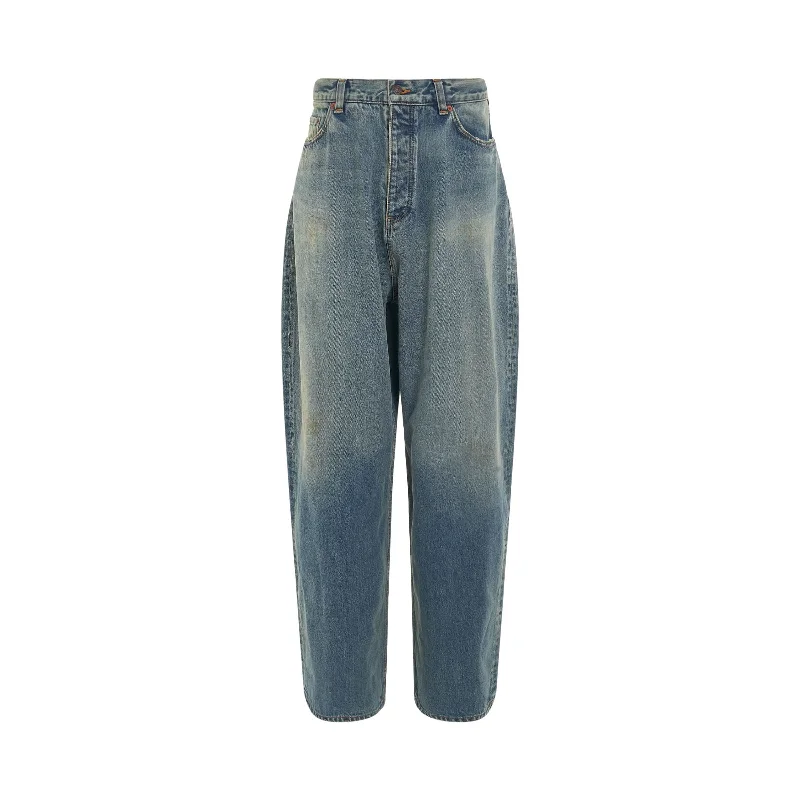 Large Baggy Jeans in True Blue