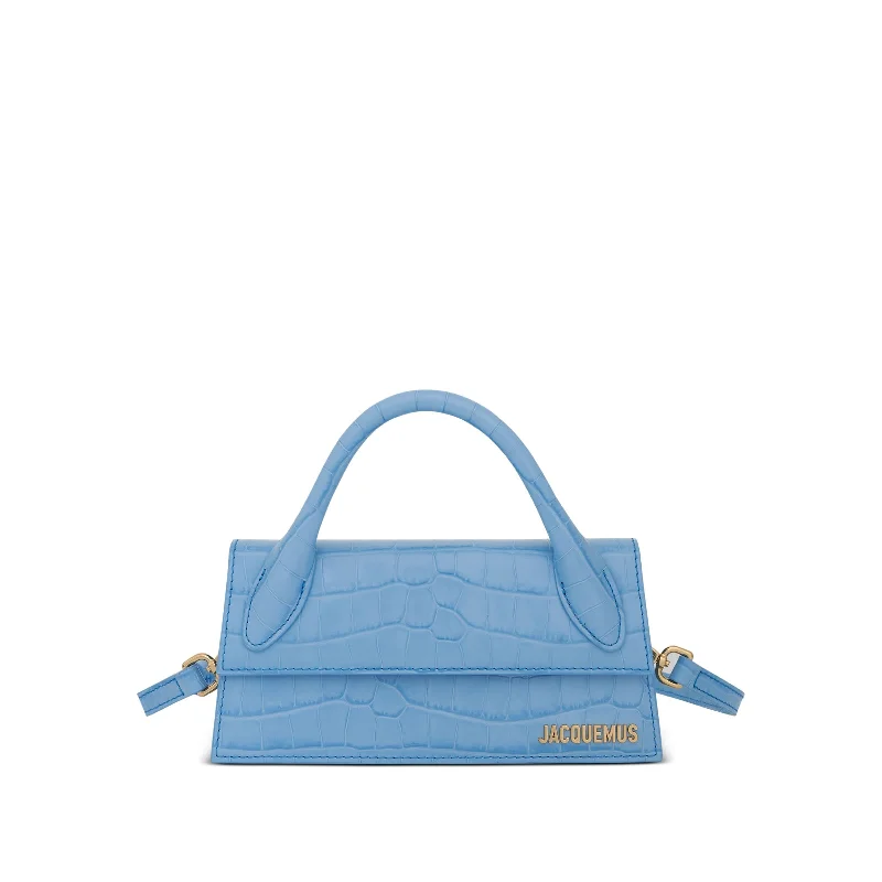 Le Chiquito Long Leather Bag in Blue