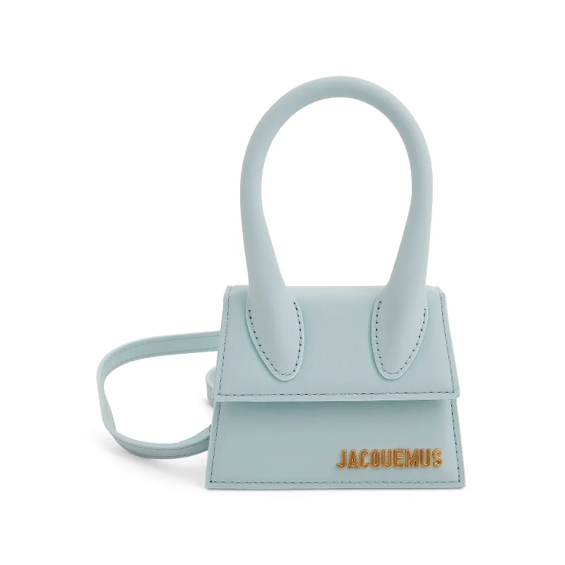 Le Chiquito Mini Leather Bag in Pale Blue