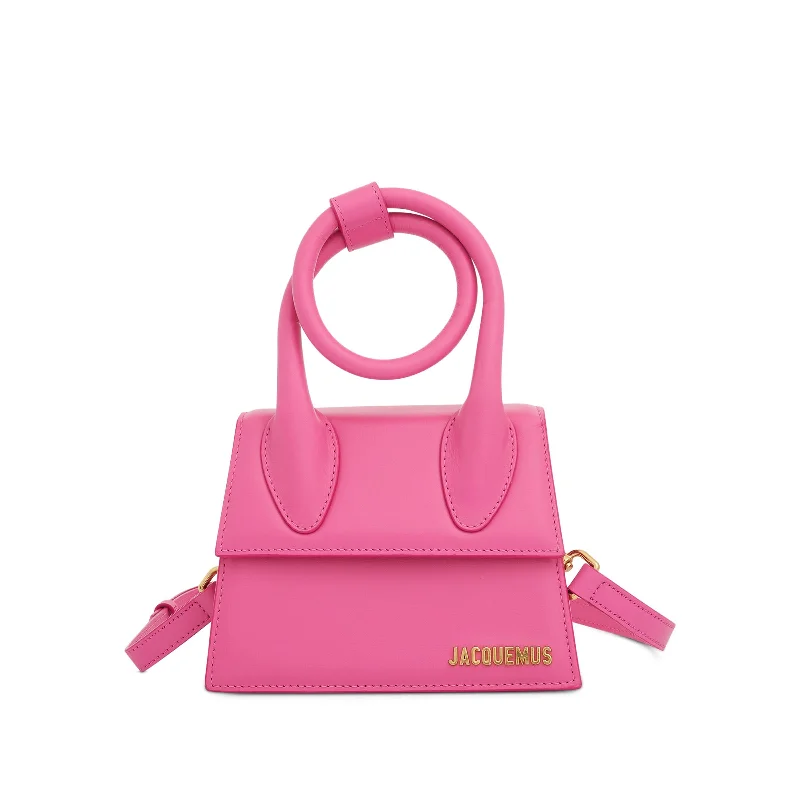 Le Chiquito Noeud Leather Bag in Pink