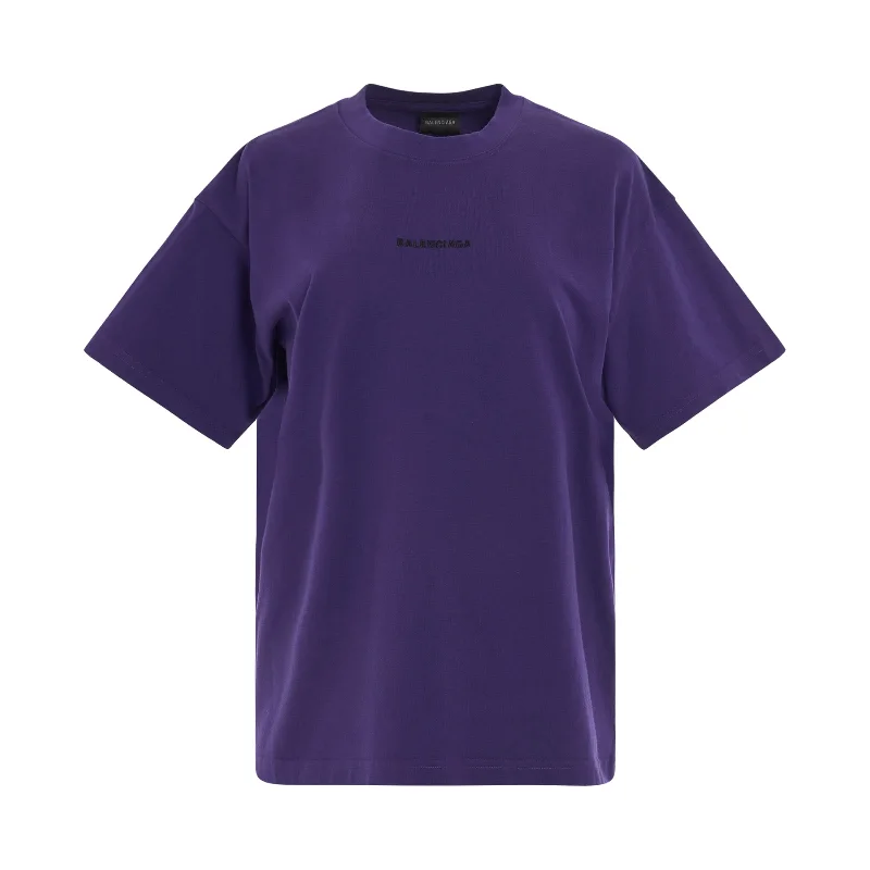 New Back Logo Medium Fit T-Shirt in Deep Purple/Black