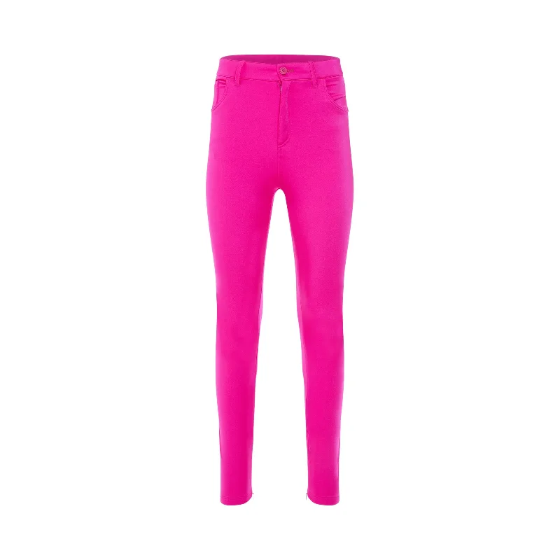 Stretch Bonded Spandex Leggings in Lipstick Pink