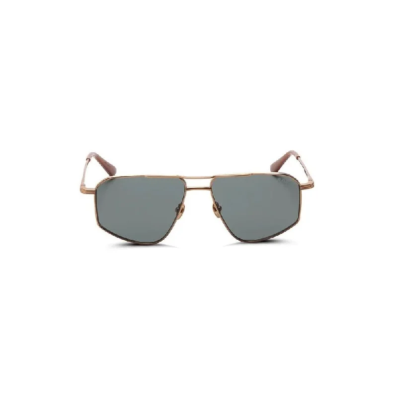 Thirty Six II Sunglasses with Green Lens in Gold Silver