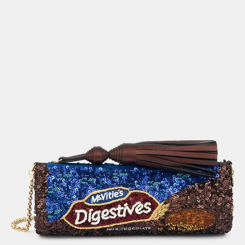 Floral - Printed Satin Clutch in Pink for Spring GalasAnya Brands McVitie’s Chocolate Digestive Tassel Clutch