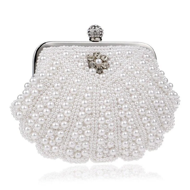 Bejeweled Clutch in Purple for Opera PerformancesBeauty pearl evening bag