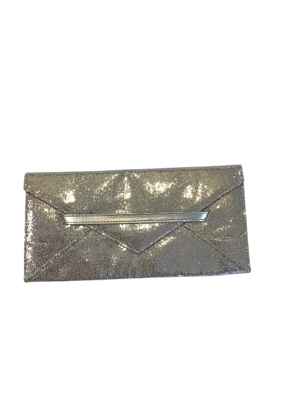 Quilted Leather Evening Bag in Gray for Sophisticated EventsClutch By Victorias Secret, Size: Medium