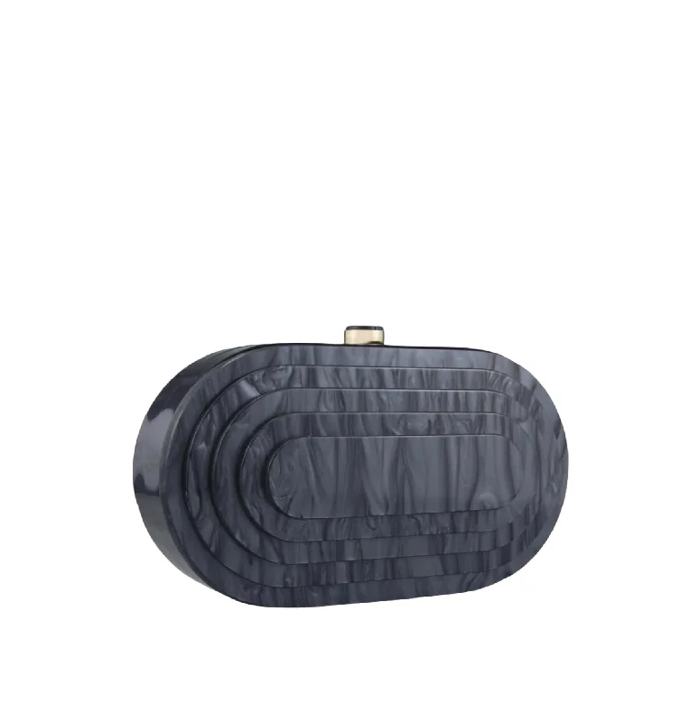 Snake - Skin Effect Clutch in Green for Exotic PartiesGometric Black Clutch