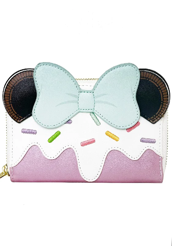 Floral - Printed Satin Clutch in Pink for Spring GalasX LASR Exclusive Disney Frosted Minnie Ice Cream Zip Wallet