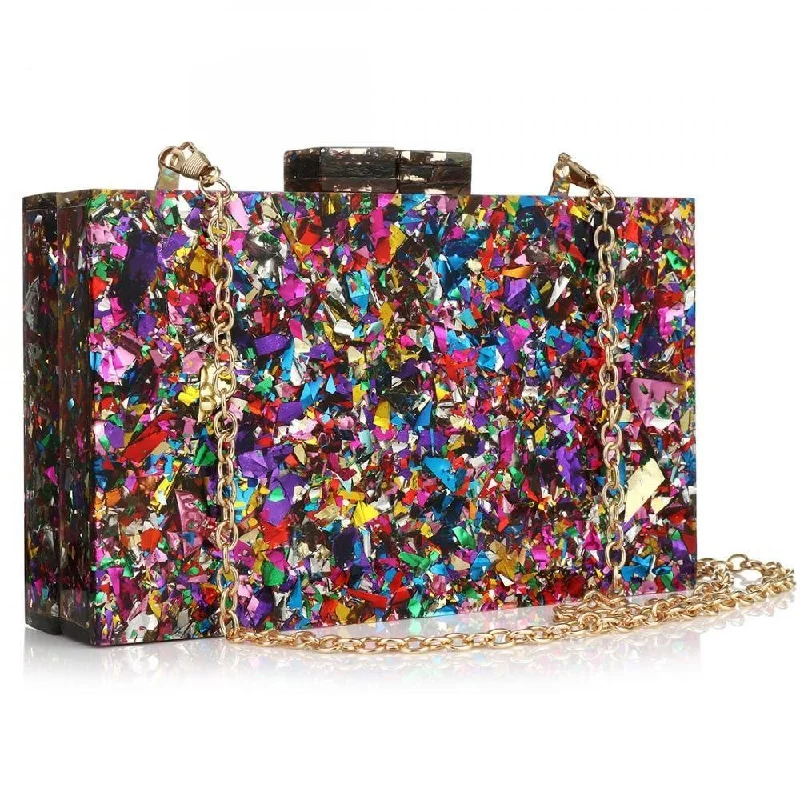 Snake - Skin Effect Clutch in Green for Exotic PartiesLuxury Sequin Evening Bag