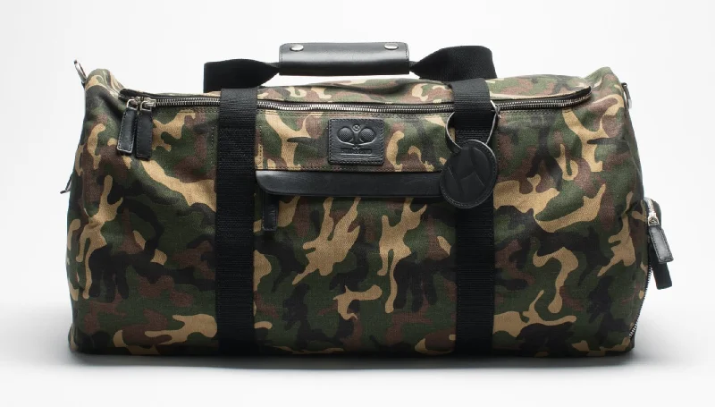 Duffel Bag Equipped with TSA - Approved Locks in Silver for International TravelersPadel Travel Duffel Bag Camouflage