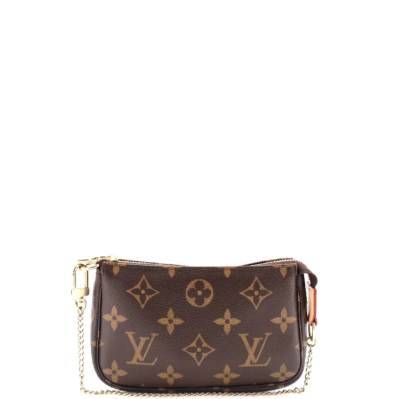 Women's Monogrammed Leather Clutch in Tan for Personalized StylePochette Accessoires Monogram Canvas Mini