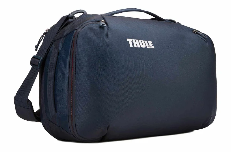 Compact Canvas Duffel Bag in Navy Blue for Weekend Getaways by TrainThule Subterra Convertible Duffel Carry-on 40L | Mineral